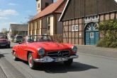 ADAC OWL Westfalen-Lippe-Fahrt Oldtimer Mercedes 190 SL vor Fachwerk