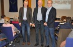 Reinhard Schulz, Dr. Volker Knapczik und Dr. Marcus Rübsam (v.l.) beantworteten im Bad Driburger Rathaus die Fragen der Zuhörer.