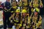 Die Feuerwehrmänner nach ihrem Charity-Lauf an der Universität Paderborn im Jahr 2018.Foto: Firefighter OWL