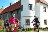 Rödinghausens Klimaschutzmanagerin Dr. Sarah Sierig und Bürgermeister Siegfried Lux werben für das Radfahren und haben sich als erste Station auf ihrer Tour das Haus Kilver ausgesucht.Foto:Stadt Rödinghausen.