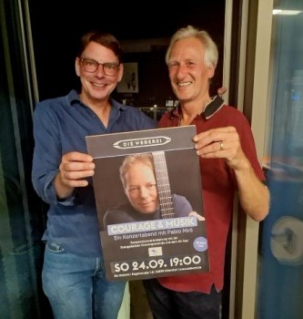  Gemeinsam für das Courage-Konzert: Weberei-Chef Steffen Böning und Pfarrer  Stefan Salzmann