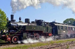 Die Dampflok „Kattowitz“ mit dem Preußenzug. Foto: Ingrid Schütte