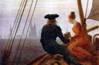 Menschen von hinten sind ein Stilmittel der Romantik - damit man sich mit ihnen identifizieren kann (Bild: Caspar David Friedrich „Auf dem Segler“ The Yorck Projekt / Zenodot Verlagsgesellschaft [Ralf Szymanski u.a.])